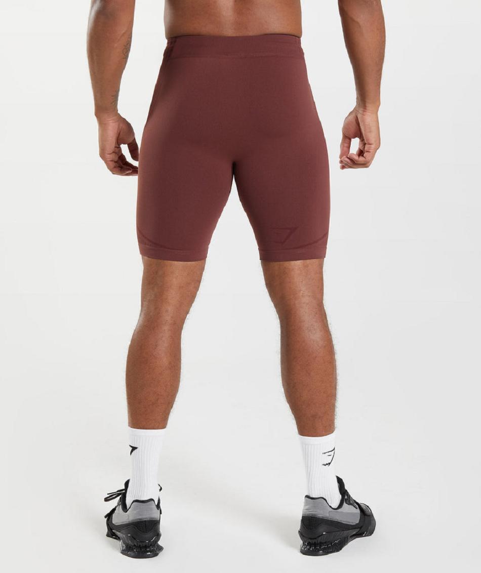 Gymshark 315 Seamless 1/2 Muške Kratke Hlače Roze Smeđe Bordo | HR 2182MQZ